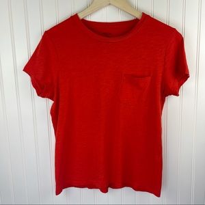 Madewell Crew Neck Pocket Tee Orange Size Medium